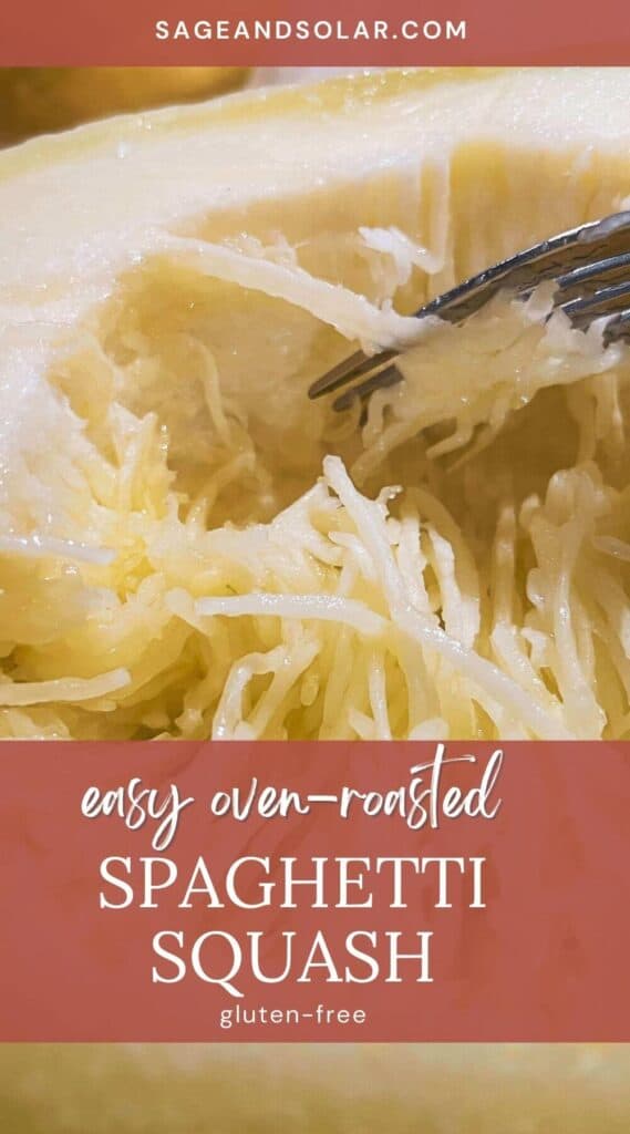 spaghetti squash being shredded with a fork