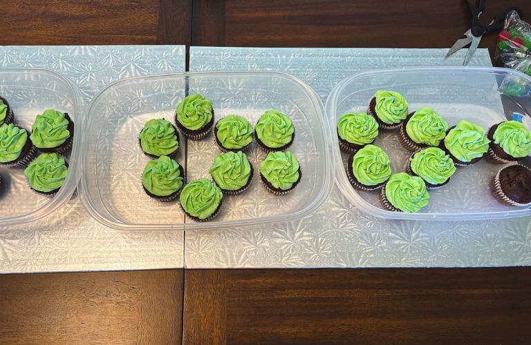 cupcakes in plastic containers
