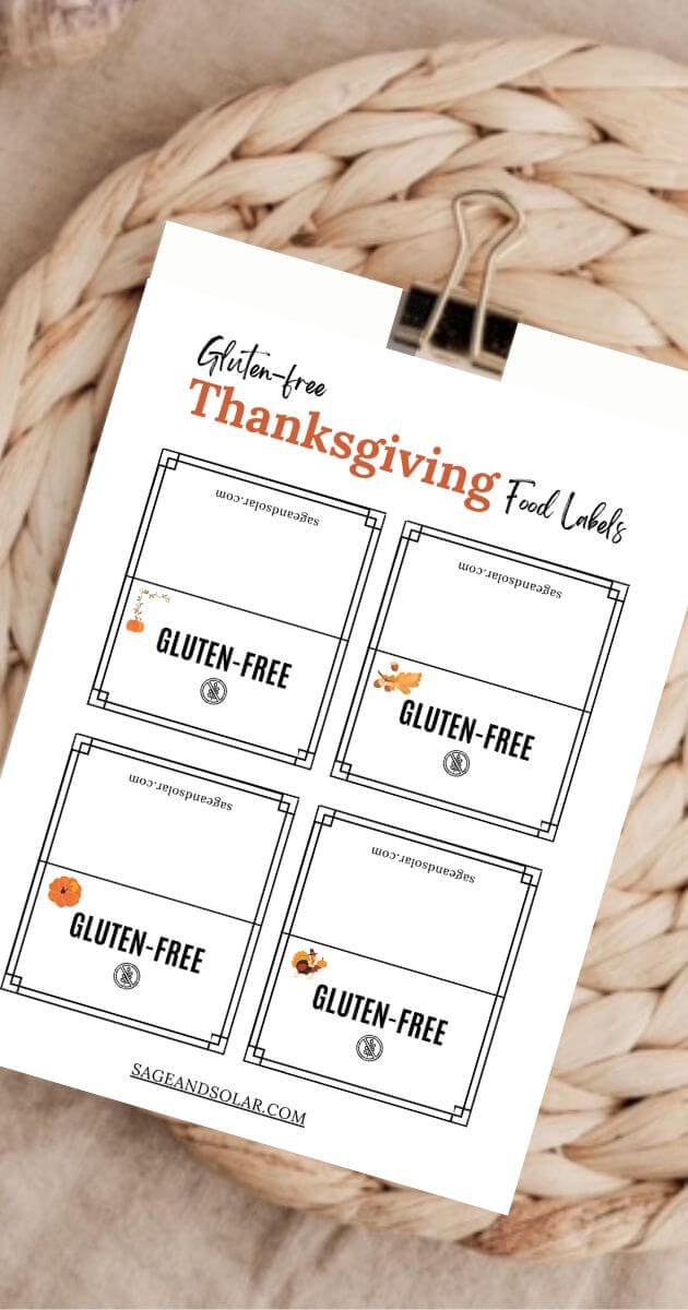 Free Printable Thanksgiving Gluten-Free Food Labels