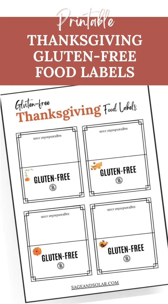 Free Thanksgiving gluten-free food label template: Customize your feast with these printable, allergen-friendly labels for stress-free holiday hosting.