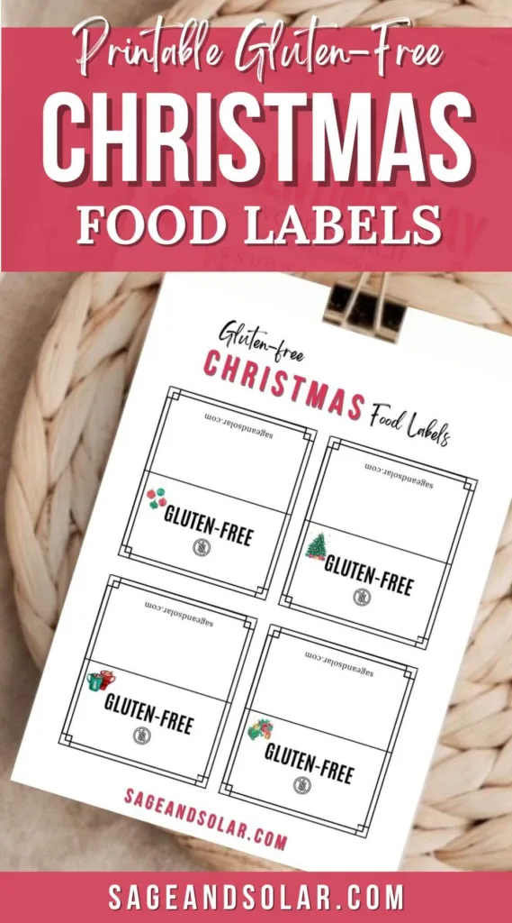 free printable gluten-free Christmas food labels