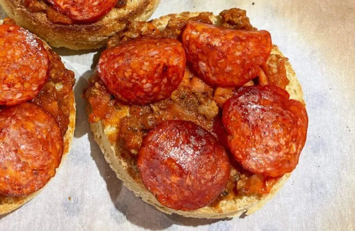 gluten-free English muffin pepperoni mini pizza