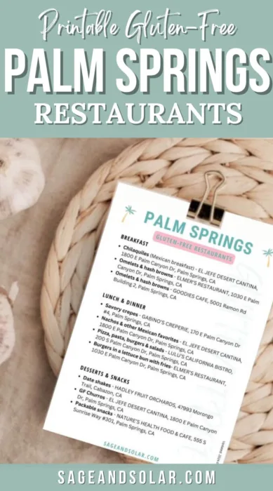 palm springs restaurant guide for gluten-free lifestyle