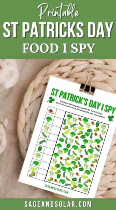 St Patrick's Day I Spy printable