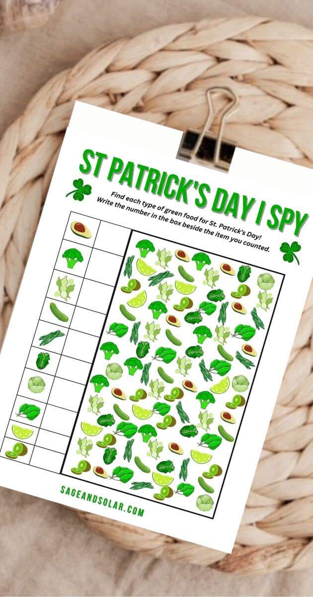 Free St Patrick’s Day I Spy Printable