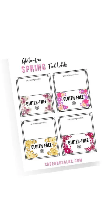 Bright floral design adorns this Spring-Themed Gluten-Free Table Tent Card Template - Free