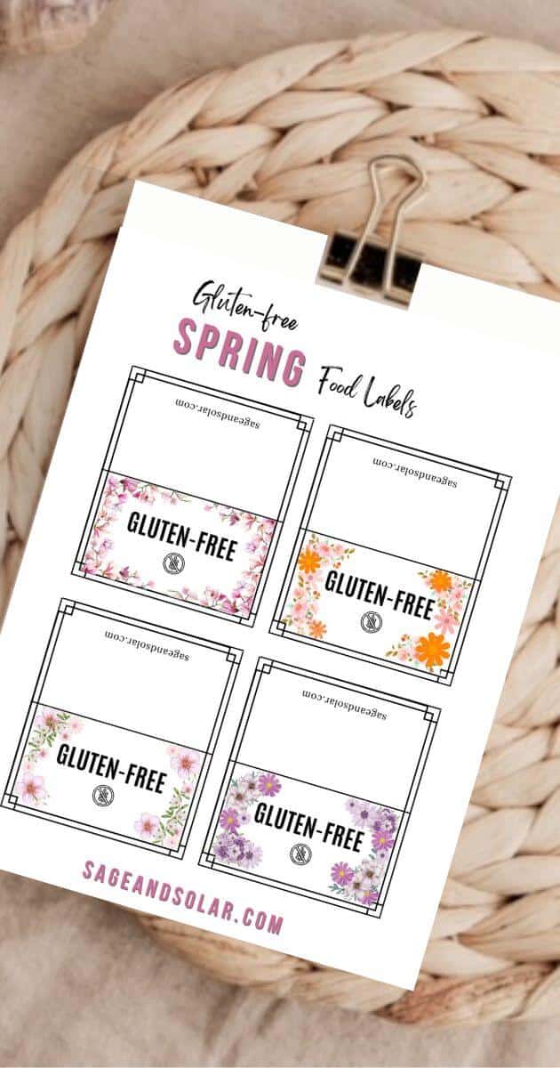 spring themed gluten free table tent card template free printable