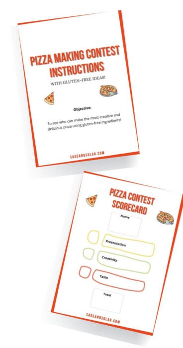 Step-by-step printable guide for hosting a pizza contest featuring gluten-free options.